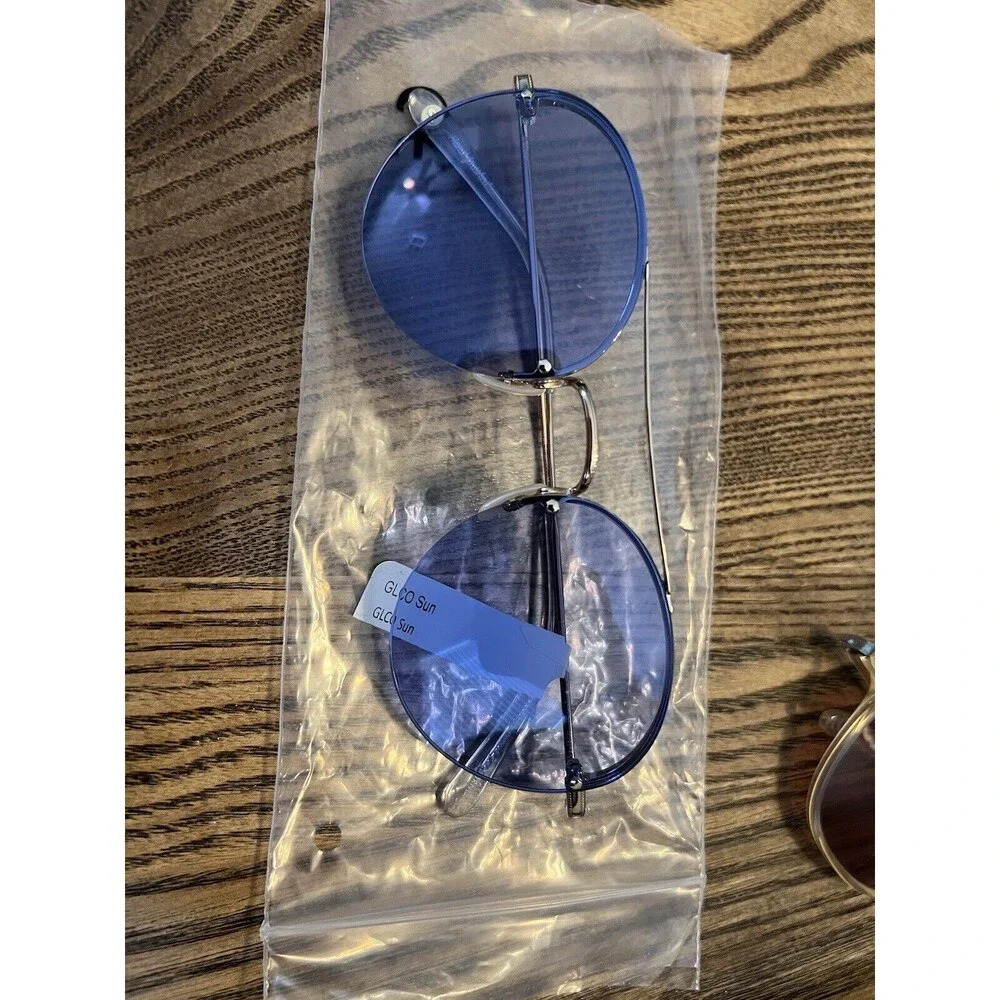 NEW GARRETT LEIGHT BEAUMONT G-CR GOLD BLUE LENS AUTHENTIC FRAME SUNGLASSES 53-20 - Picture 3 of 3